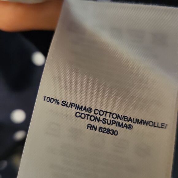 Lands' End Navy Polka Dot Button-Up Shirt - Picture 5 of 6